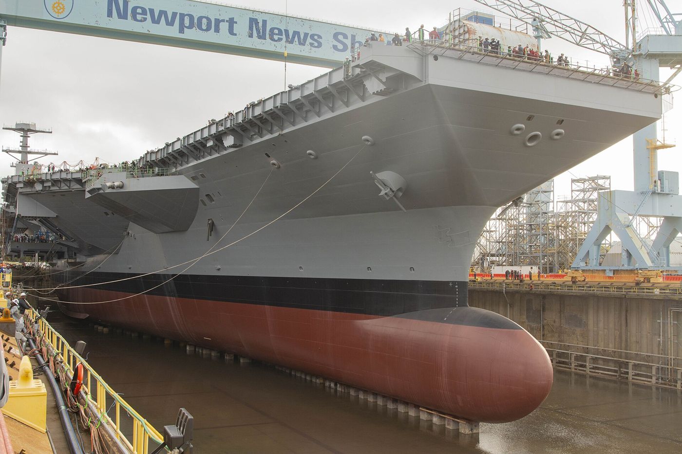 Aircraft Carrier John F. Kennedy (CVN 79) in drydock